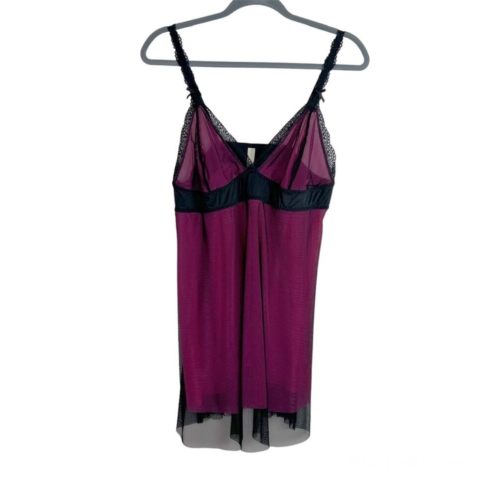 ModCloth Bea & Dot XL Mesh Chemise Lingerie Black Pink